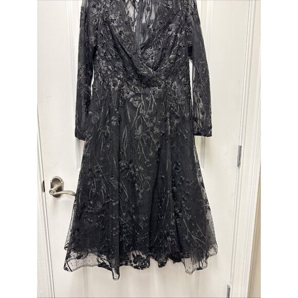 Mac Duggal Black Lace Midi Dress - Picture 6 of 9